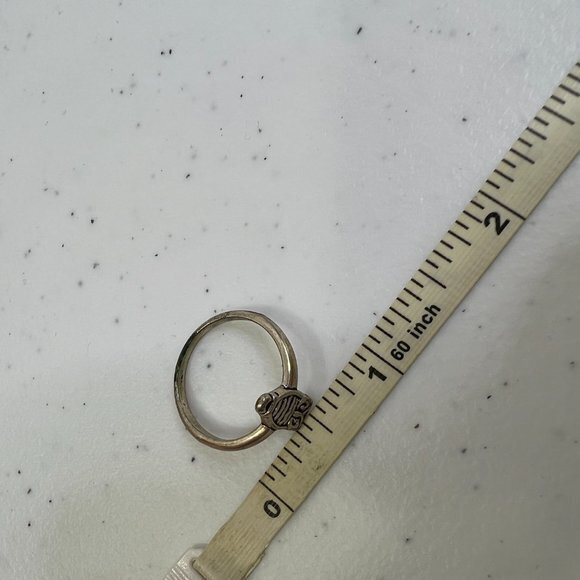 Owl Ring Size 8 Silver Tone Textured Thin Band Minimalist Bird Small - Picture 8 of 9